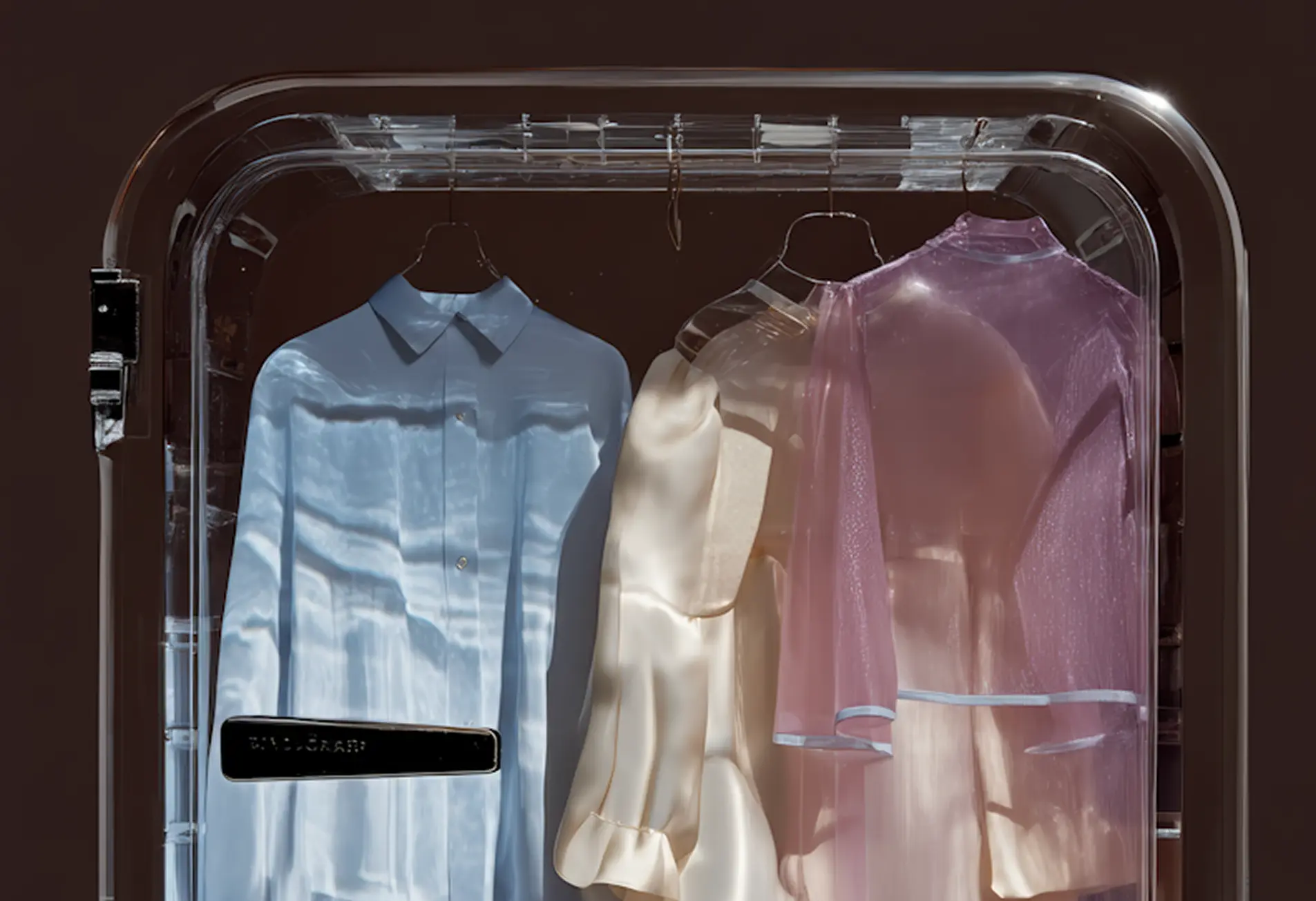 Luxury garments in protective packaging