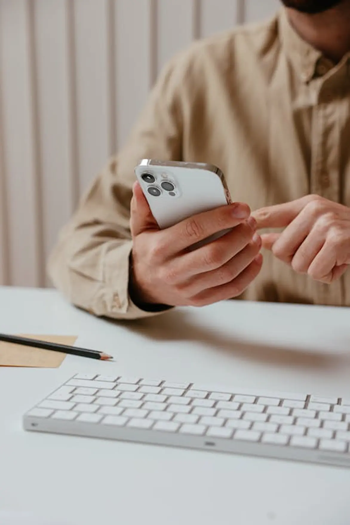 Professional using a mobile device